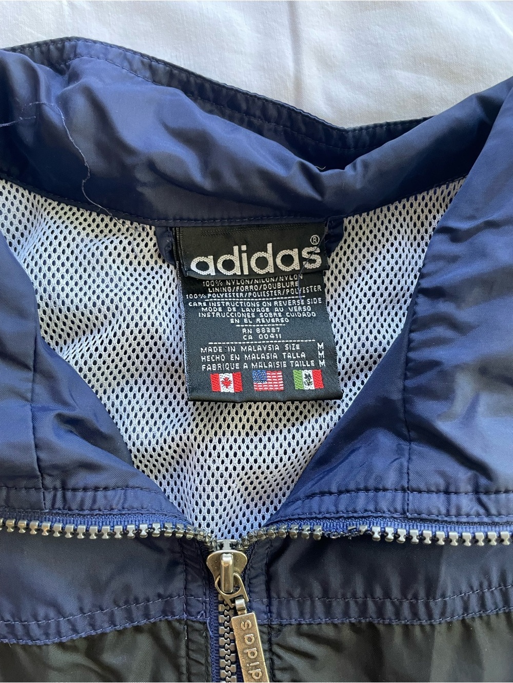 adidas Navy and Black Zip-Front Sport Jacket Size Medium - Picture 3 of 3